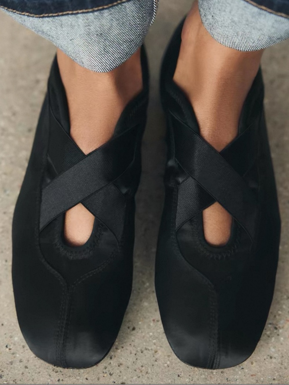Women's Black Casual Slip-On Ballet Shoes